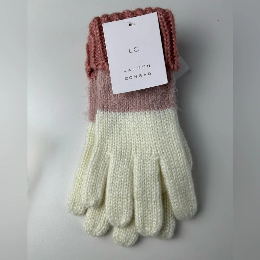 Women's LC Lauren Conrad mixed yarn striped‎ gloves